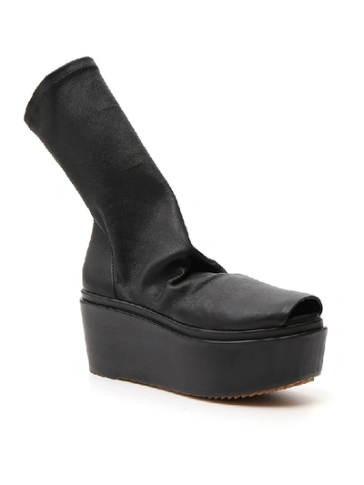 Shop Rick Owens Platform Sock Boots In Black
