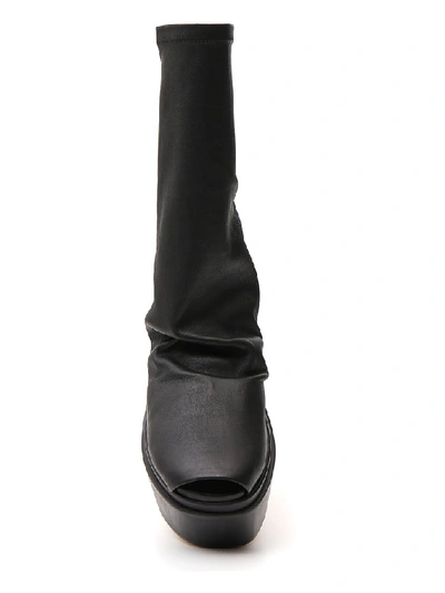 Shop Rick Owens Platform Sock Boots In Black