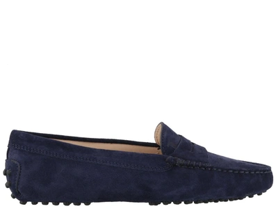 Shop Tod's Gommino Driving Loafers In Blue
