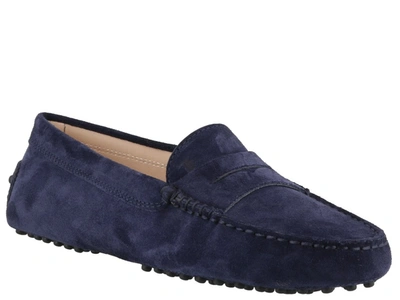 Shop Tod's Gommino Driving Loafers In Blue