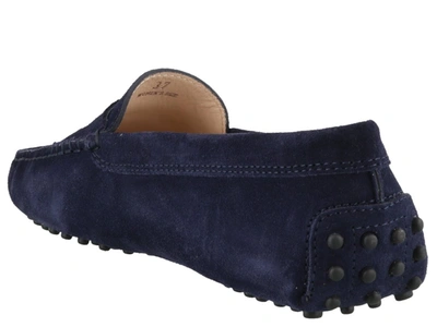 Shop Tod's Gommino Driving Loafers In Blue