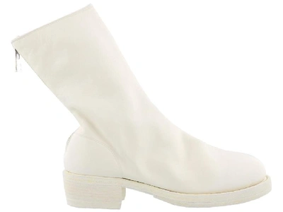 Shop Guidi Zip Up Boots In White