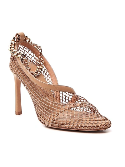 Shop Bottega Veneta Mesh Pumps In Beige