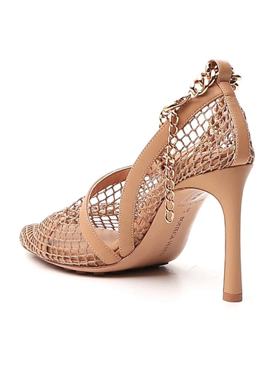 Shop Bottega Veneta Mesh Pumps In Beige