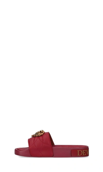 Shop Dolce & Gabbana Devotion Slides In Red