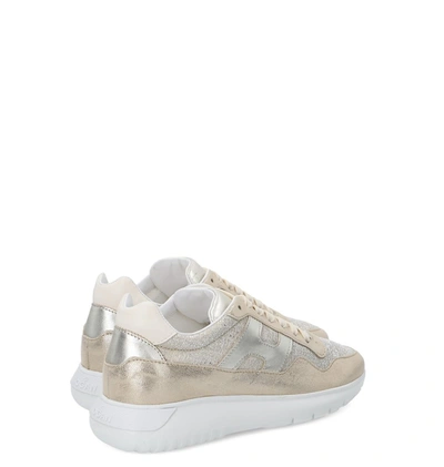 Shop Hogan H371 Interactive3 Sneakers In Gold