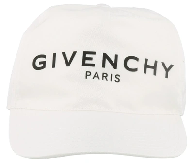 Shop Givenchy Logo Print Baseball Cap In White