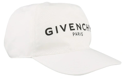 Shop Givenchy Logo Print Baseball Cap In White