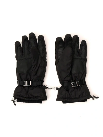 Shop Prada Triangle Logo Gloves In Black