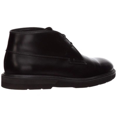 Shop Tod's Lace Up Desert Boots In Black