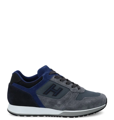 Shop Hogan H321 Panelled Sneakers In Blue