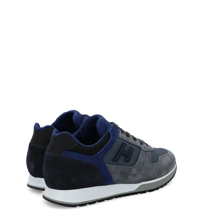 Shop Hogan H321 Panelled Sneakers In Blue