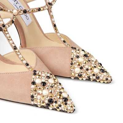 Shop Jimmy Choo Saoni 100 In Ballet Pink/crystal Mix