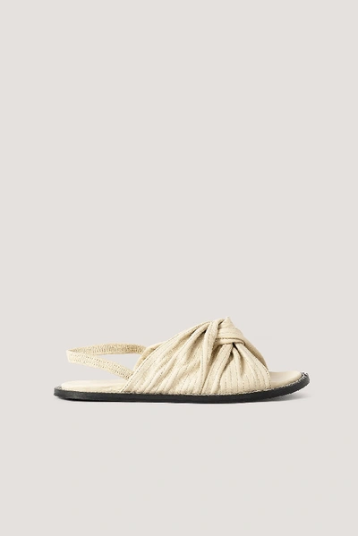 Shop Na-kd Leather Seam Detail Knotted Sandals - Beige In Natural