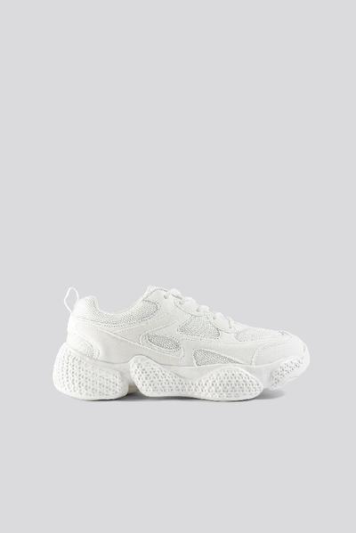 Shop Na-kd Patterned Wavy Sole Trainers - White
