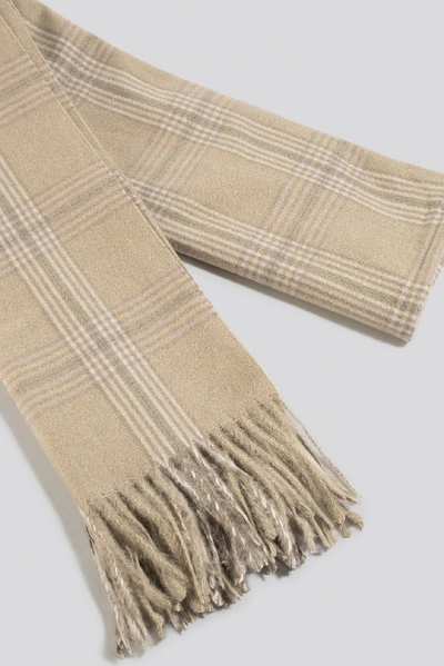 Shop Na-kd Big Checked Soft Scarf Multicolor In Dusty Light Beige