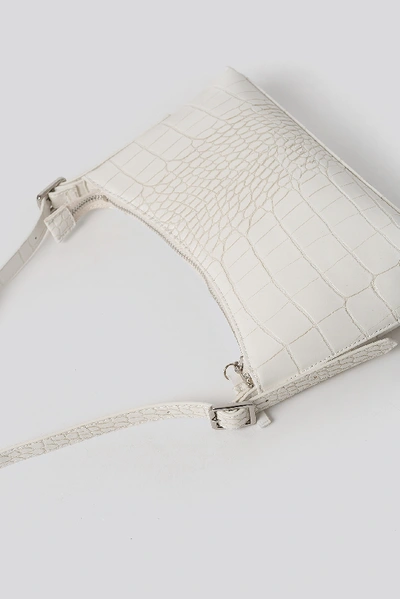 Shop Na-kd Croc Baguette Bag White In Offwhite