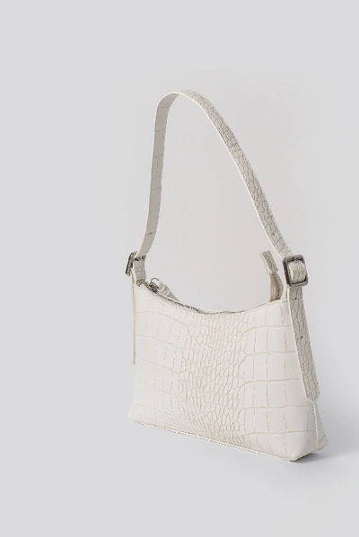 Shop Na-kd Croc Baguette Bag White In Offwhite