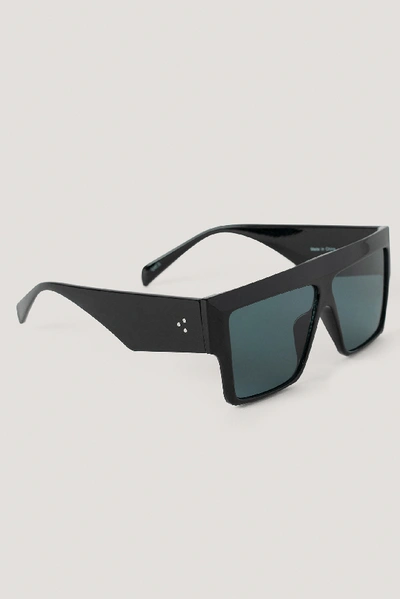 Shop Na-kd Oversize Wide Screen Sunglasses - Black