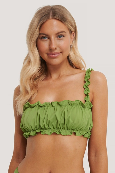 Shop Chloé Gathered Bikini Top Green