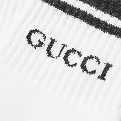 Shop Gucci Logo Sports Sock In White