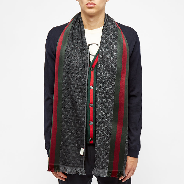 gg jacquard knitted scarf