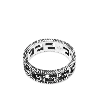 Shop Gucci G Cube Ring In Silver
