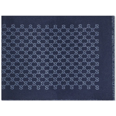 Shop Gucci Gg Jacquard Scarf In Blue