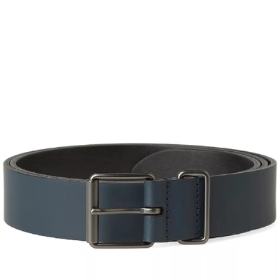 Shop Anderson's Slim Rubberised Leather Belt In Blue