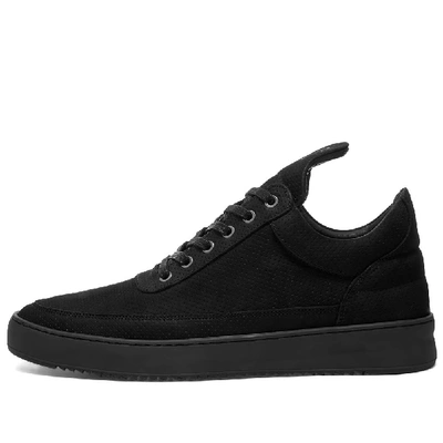 Shop Filling Pieces Low Ripple Nubuck Perforated Sneaker In Black