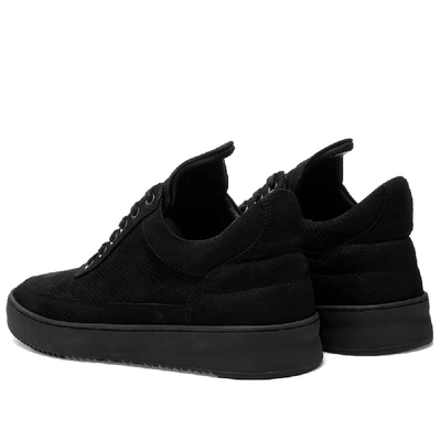 Shop Filling Pieces Low Ripple Nubuck Perforated Sneaker In Black