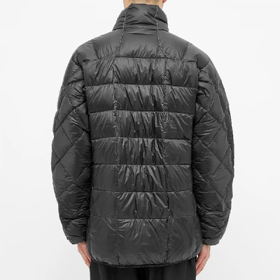 Shop And Wander Diamond Stitch Stand Collar Down Jacket In Black