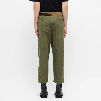 Shop Sacai Cotton Oxford Pant In Green