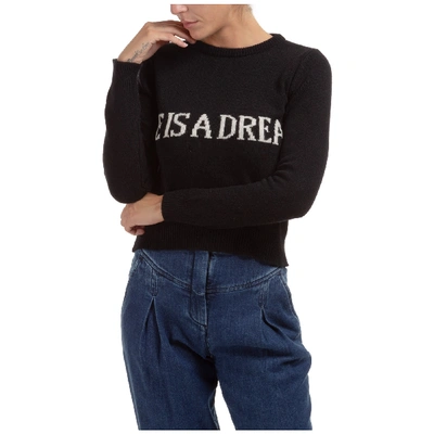 Shop Alberta Ferretti Women's Jumper Sweater Crew Neck Round Life Is A Dream Capsule Collection In Black