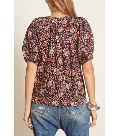 Shop Ulla Johnson Evie Blouse In Midnight Floral In Multi