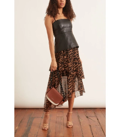 Shop Zimmermann Wavelength Tiered Skirt In Sumatran Stripe In Animal Print