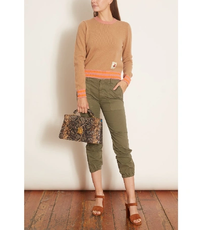 Shop Nili Lotan Cropped French Military Pant In Military Green