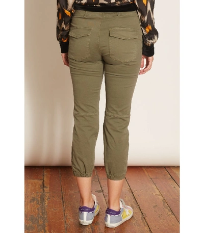 Shop Nili Lotan Cropped French Military Pant In Military Green