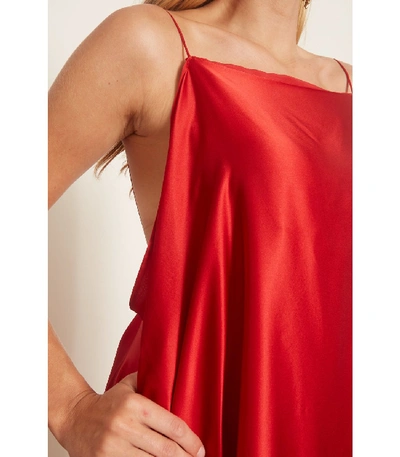 Shop Bernadette Meredith Silk Satin Dress In Ruby Red