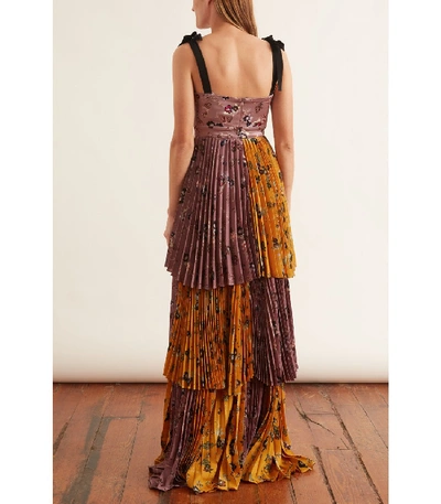 Shop Silvia Tcherassi Daria Dress In Floral Lavender/mustard In Multi