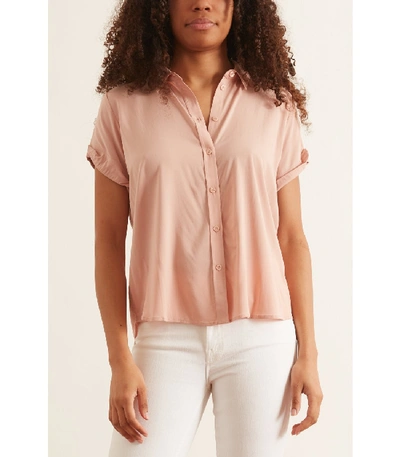 Shop Samsoe & Samsoe Majan Short Sleeve Shirt In Misty Rose In Pink