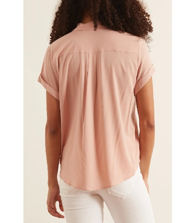 Shop Samsoe & Samsoe Majan Short Sleeve Shirt In Misty Rose In Pink
