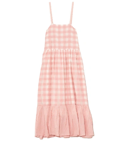 Shop Mii Vichy Midi Dress In Baby Pink