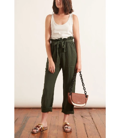 Shop Nsf Josephine Paperbag Pant In Moss In Green