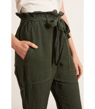 Shop Nsf Josephine Paperbag Pant In Moss In Green