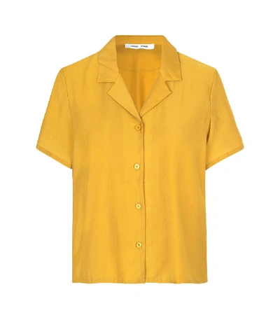 Shop Samsoe & Samsoe Joni Short Sleeve Shirt In Honey In Yellow