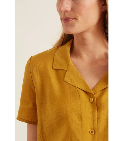 Shop Samsoe & Samsoe Joni Short Sleeve Shirt In Honey In Yellow