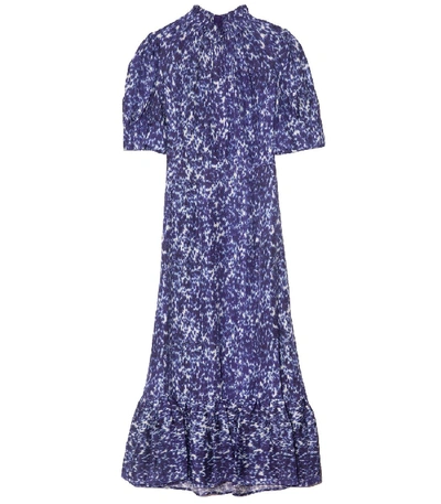 Shop Sea Celine Puff Sleeve Dress In Lapis In Purple