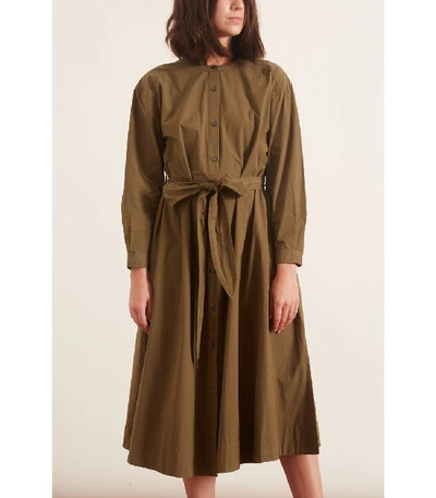 Shop Alex Mill Tie Waist Shirtdress In Military Olive