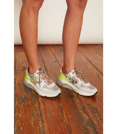 Shop Golden Goose Running Sneaker In Rock Python/white/titan/rainbow/yellow Fluo In Multi